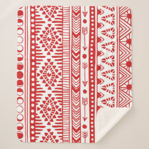 Couverture Sherpa Native American : Red Ink Doodle.