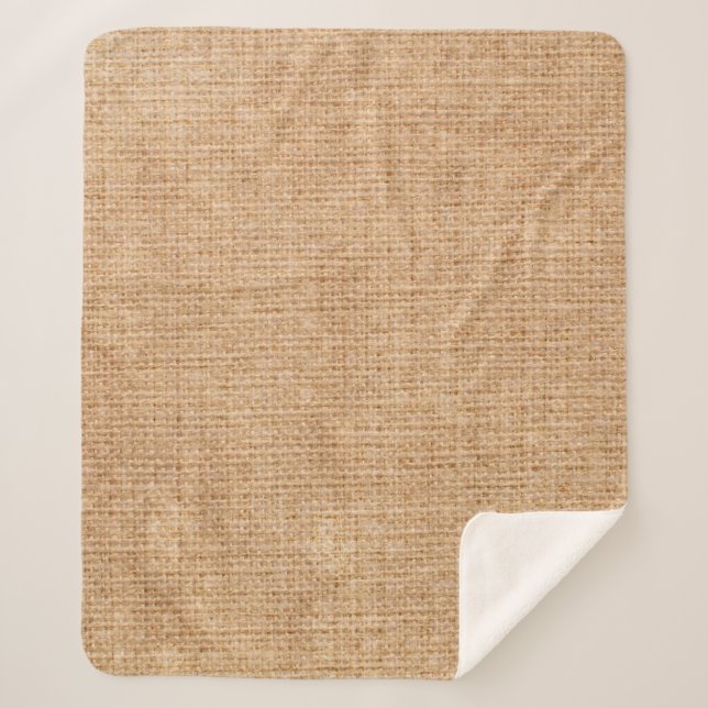 Couverture Sherpa Natural linen texture as backgroundbagging, beige, (Devant)