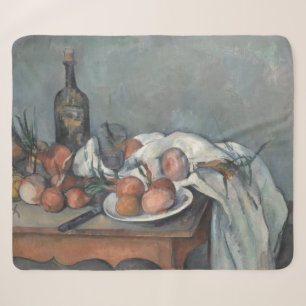 Couverture Sherpa Nature morte aux oignons, peinture à l'huile, Paul