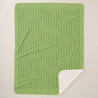 Couverture Sherpa Nature's Green Geometric Lines 