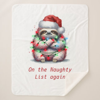 Couverture Sherpa Naughty Sloth Mots personnalisés