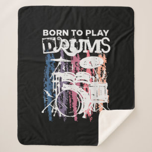 Couverture Sherpa Né Pour Jouer Drumming Rock Music Band Drumme