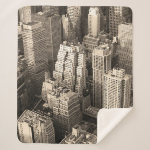 Couverture Sherpa New York City Manhattan vue aérienne noir 