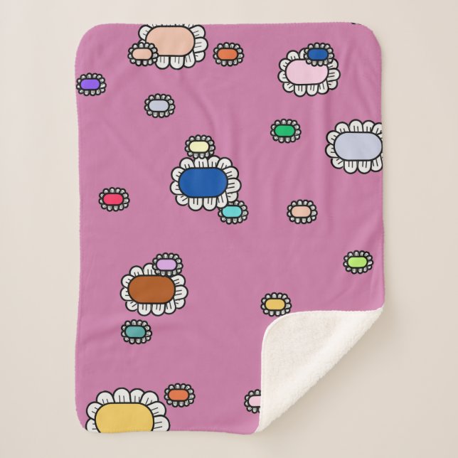 Couverture Sherpa nice flowers (Devant)