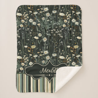 Couverture Sherpa Nicolette Dark Daisy Floral Strié