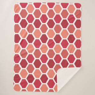 Couverture Sherpa Nid d'abeille en rouges