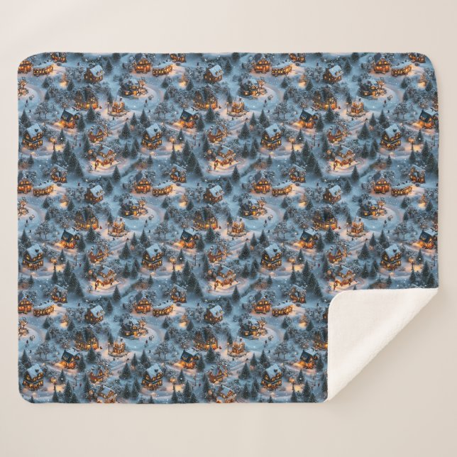 Couverture Sherpa Night Before Christmas - Twilight Serenity  (Devant (Horizontal))