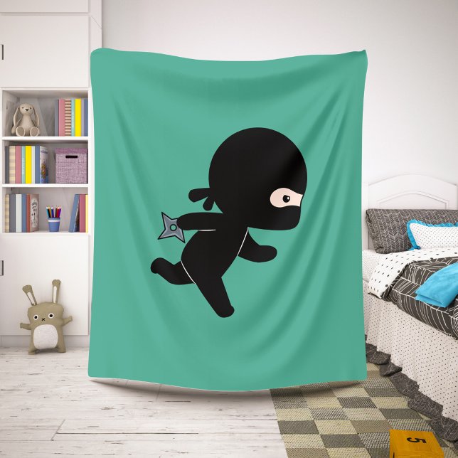 Couverture Sherpa Ninja minuscule coule sur vert foncé (Créateur téléchargé)