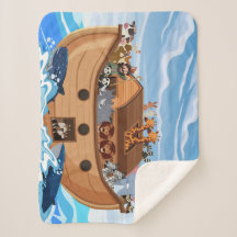Noah's Ark Sherpa Fleece Blanket pour enfants