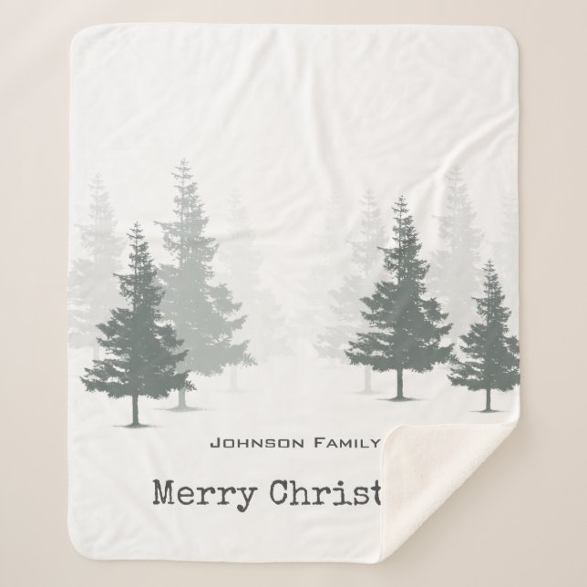 Couverture Sherpa Noël à Pine Forest (Devant)