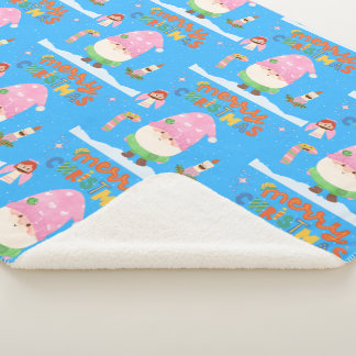 Couverture Sherpa Noël Animé Gnome Joyeux