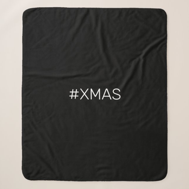 Couverture Sherpa Noël Chic Millénaire Motif Noir Et Blanc (Devant)