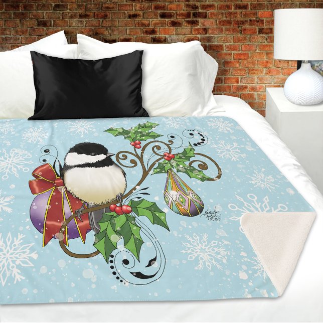Couverture Sherpa Noël de poulet d'hiver (Créateur téléchargé)