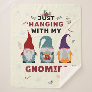 Couverture Sherpa Noël Gnome Family Just Hanging with Gnomies