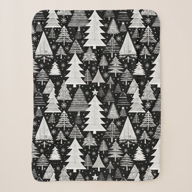 Couverture Sherpa Noël monochrome (Devant)