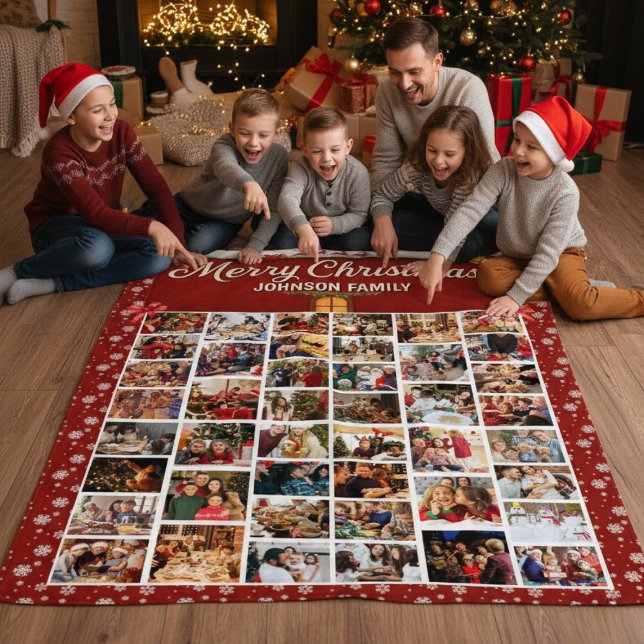 Couverture Sherpa Noël personnalisé 44 Photo Collage (Créateur téléchargé)