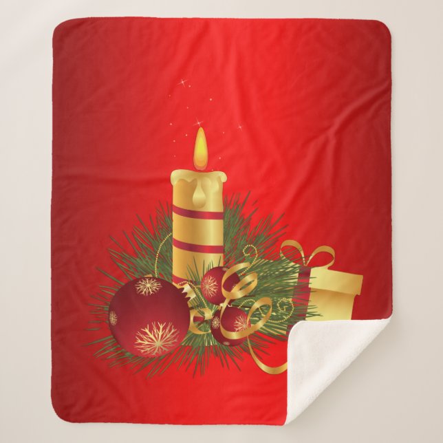 Couverture Sherpa Noël rouge (Devant)