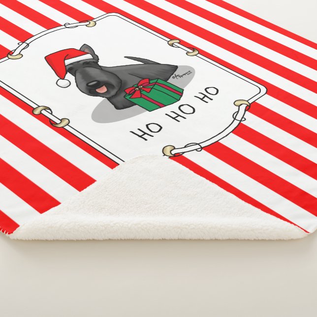Couverture Sherpa Noël Santa Hat Scottish Terrier (noir) mignonne (3/4)