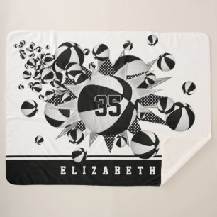 Couverture Sherpa noir blanc sa salle de sport basketball stars