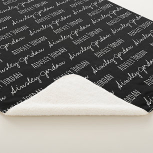 Couverture Sherpa Noir et blanc moderne Keepsaké Baby Custom