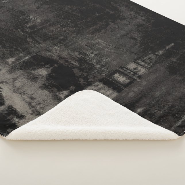 Couverture Sherpa Noir et Taupe en survol Skyline Venise Italie (3/4)