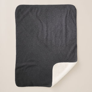 Couverture Sherpa Noir Luxe décoration mandala design