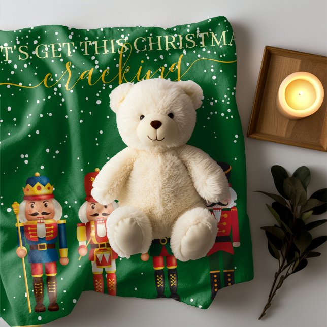 Couverture Sherpa Noisette moderne Funny unique Noisette vert Noël (Créateur téléchargé)