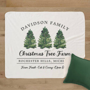 Couverture Sherpa Nom de famille de la ferme d'arbres de Noël person