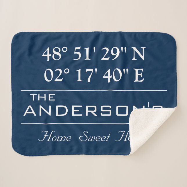 Couverture Sherpa Nom de famille Latitude Longitude personnalisé Adr (Devant (Horizontal))