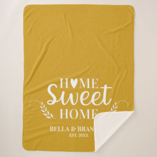 Couverture Sherpa Nom de famille Monogramme Sherpa Blanket