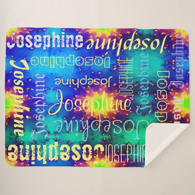 Couverture Sherpa Nom de galaxie Sunburst Supernova Tie-dye (Devant (Horizontal))