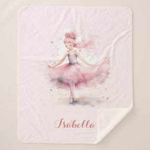 Couverture Sherpa Nom de la ballerine rose pâle