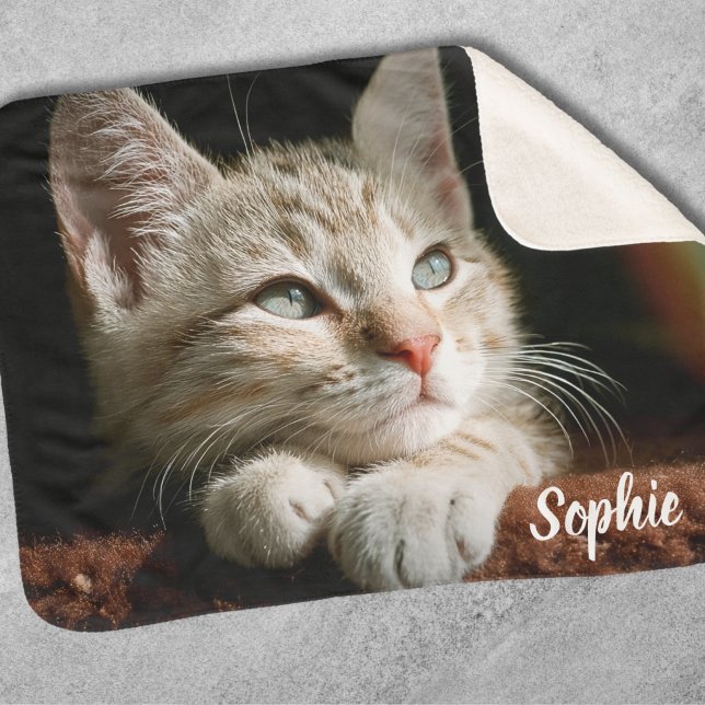 Couverture Sherpa Nom de la photo de l'animal (Pet Photo Blanket)