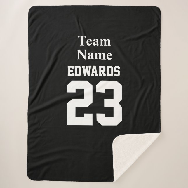 Couverture Sherpa Nom de l'équipe sportive personnalisée Blanche pol (Devant)