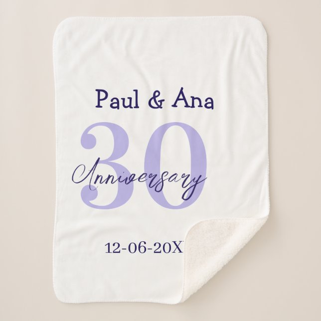 Couverture Sherpa nom de lettre gras violet 30e anniversaire simple  (Devant)