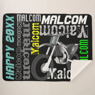 Couverture Sherpa Nom de moto de cross Typographie couleur personnal