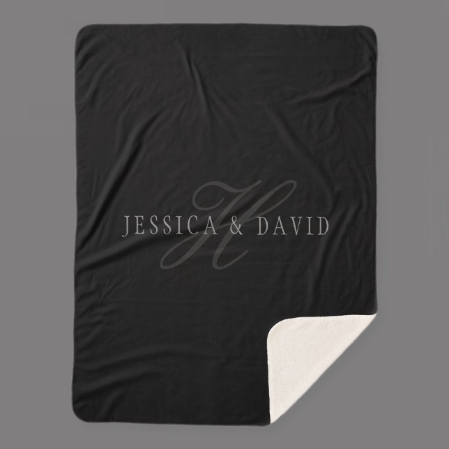 Couverture Sherpa Nom et nom de famille des couples Monogramme (Créateur téléchargé)