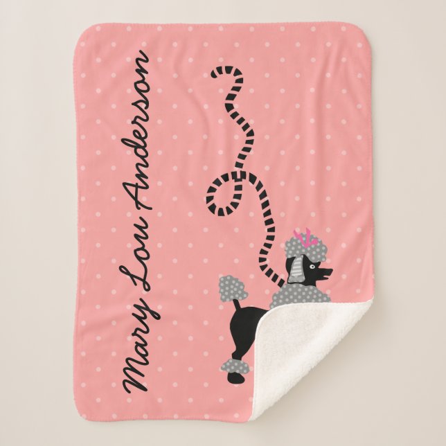 Couverture Sherpa Nom fait sur commande moderne rose de les années (Devant)