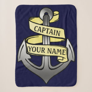 Couverture Sherpa Nom fait sur commande nautique de marin de