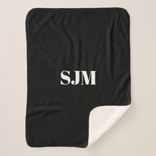 Couverture Sherpa Nom initial minimaliste de monogramme personnalis