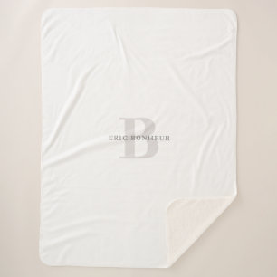 Couverture Sherpa Nom moderne élégant et monogramme