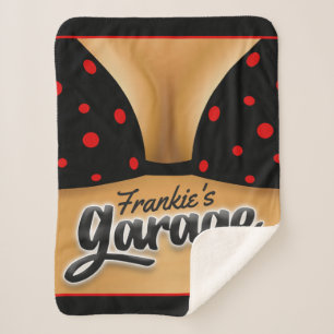 Couverture Sherpa Nom personnalisé Bikini Babe Girl Man Cave Garage