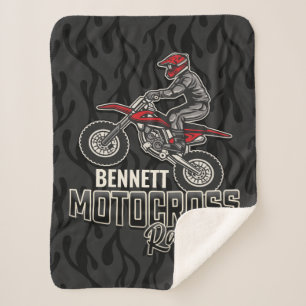Couverture Sherpa Nom personnalisé Dirt Vélo Rider Motocross Racing