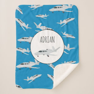 Couverture Sherpa Nom personnalisé du Motif d'avion Jet