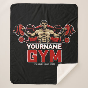 Couverture Sherpa NOM personnalisé Fitness Accueil GYM Poids Lifting