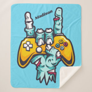 Couverture Sherpa Nom personnalisé Gamer Zombie