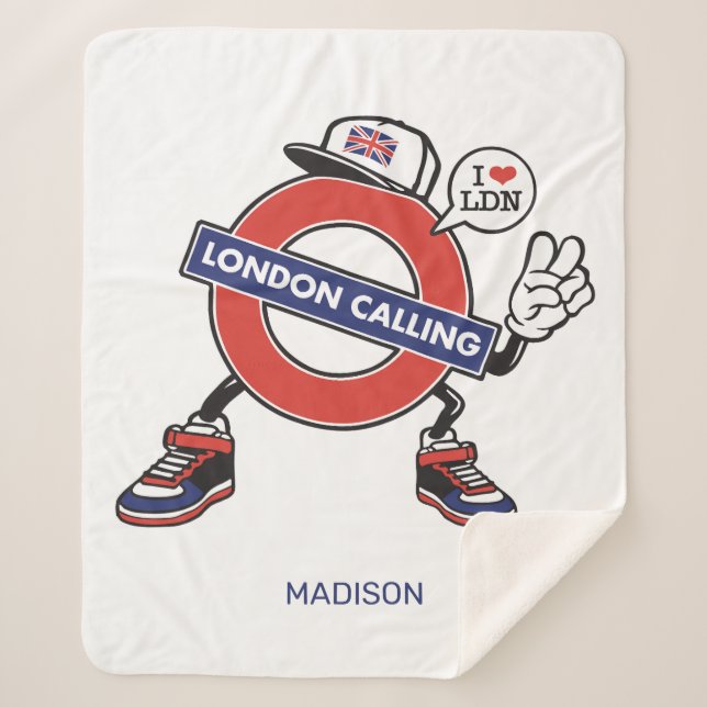 Couverture Sherpa Nom personnalisé London Calling (Devant)