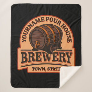 Couverture Sherpa NOM PERSONNALISÉ Old Oak Barrel Beer Keg Brasserie