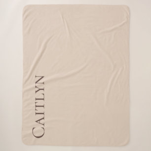 Couverture Sherpa Nom personnalisé pour anniversaire Taupe-Beige cha