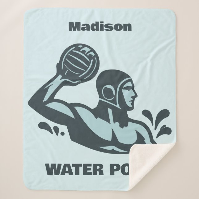 Couverture Sherpa Nom personnalisé Water Polo (Devant)